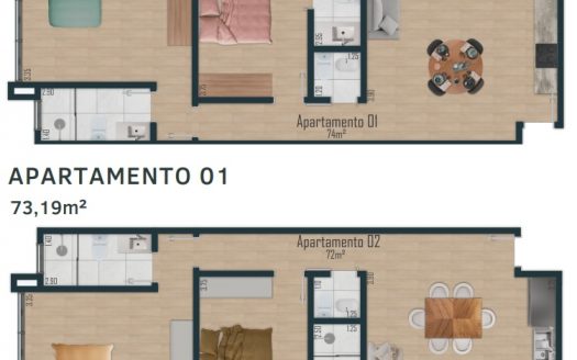 URUBICI:  Em Construção:  Apto. 2 Suítes + Vg. Gar.  –  CENTRO